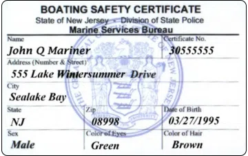 New Jersey Boating License