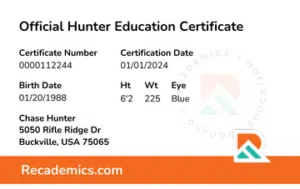 Hunter Education Card