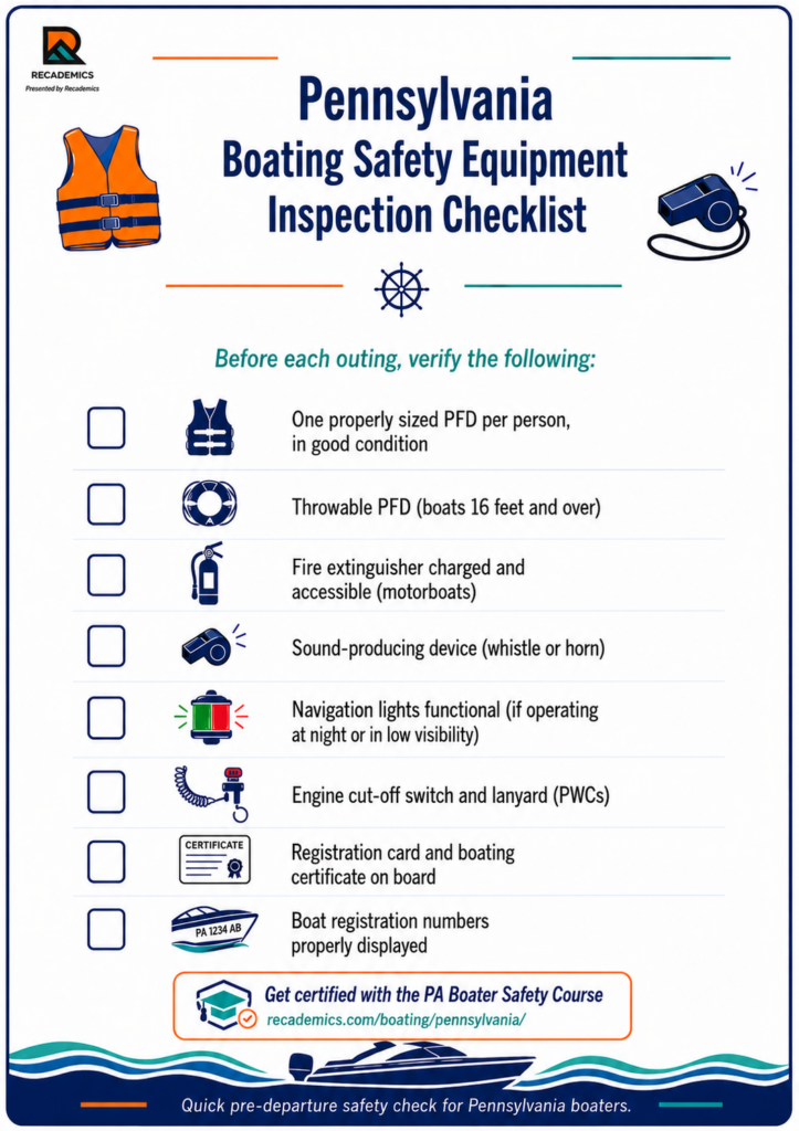Pennsylvania boating safety checklist infographic