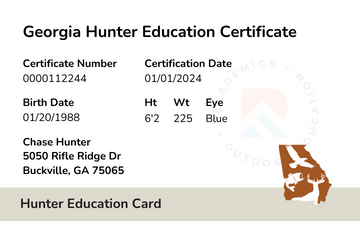Georgia Hunter Education Card