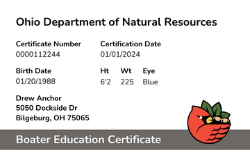 Ohio Boater Safety Card