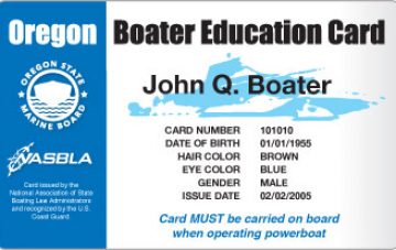 Oregon Boater Education Card