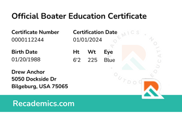 USA Boater Safety Card
