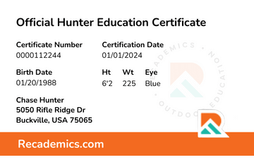 USA Hunter Education Card